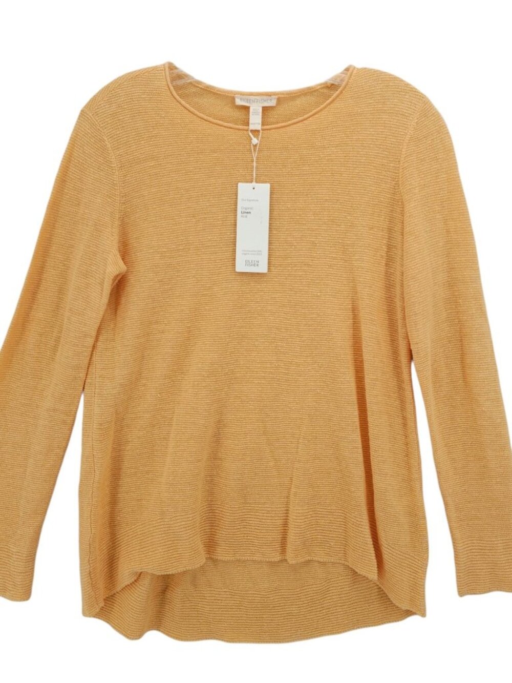 NWT EILEEN FISHER 100% Organic Linen Knit Tunic Sweater Cantaloupe Size XXS